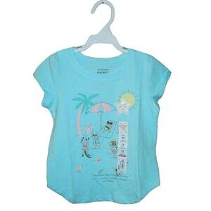 Jumping Beans Toddler Softest Tee Beach Cat Size 2T